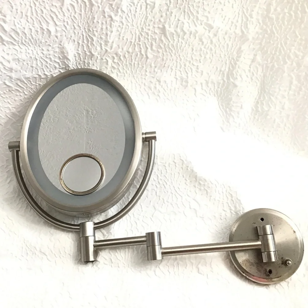 JERDON LED Lighted Wall Mounted Makeup Mirror 10X - 1X Magnifying Mirror
